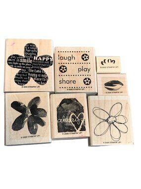 Stampin' Up! Rubber Stamp Set Flower & Inspirational Designs Wood-Mounted